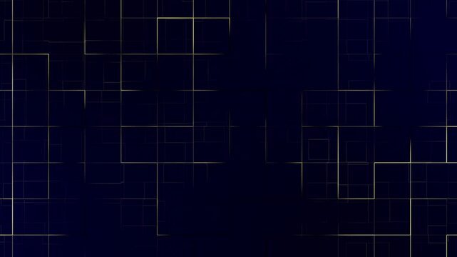 blue color moving golden lines box pattern luxury design black background