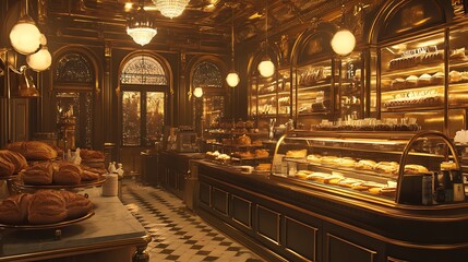 Obraz premium A regal boulangerie where each pastry is crafted with patience and passion