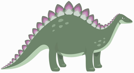 Vector illustration of a cartoon dinosaur stegosaurus, isolated on white background, cute children's toy, for print or holiday's postcard