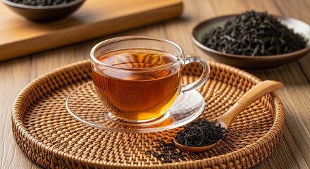 Aromatic black tea in a cozy setting, perfect for a relaxing beverage moment.
