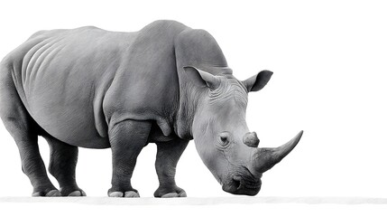 Obraz premium Powerful rhinoceros, symbol of wildlife conservation