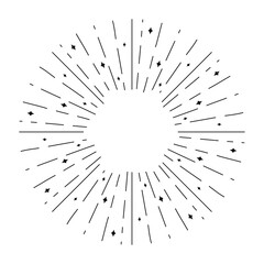 Obraz premium Sunburst, sun light ray, Retro starburst design background. Vector Illustration