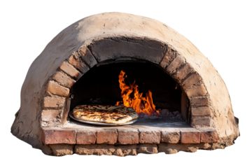 Handmade clay oven with open top