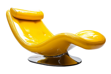 Sleek yellow seating in retro style