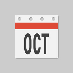 Vector template icon page calendar - October month