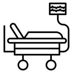 Hospital Bed Vector Icon