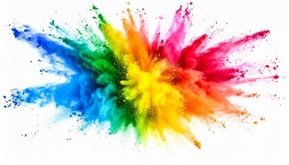 Vibrant explosion of multicolored powder in mid-air. Abstract background with dynamic color splash and energy burst. Concept of creativity, art, and celebration.. Generated image