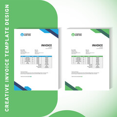 Modern Clean Invoice Template Design &ndash; A4 Printable & Editable Format