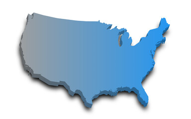 Fototapeta premium United States map, USA map, 3d Map of America country with color. United States of America, US, United States