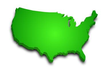 United States map, USA map, 3d Map of America country with color. United States of America, US, United States
