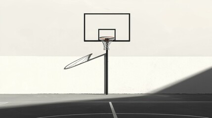 Minimalist Basketball Hoop Silhouette - Stock Photo