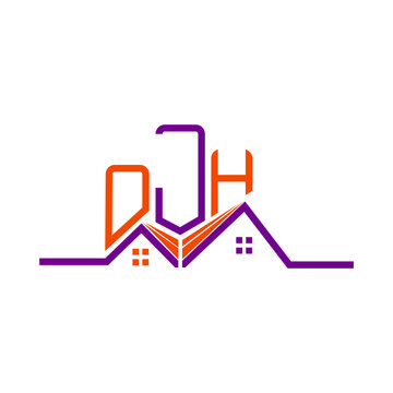 OJH Real State logo design, OJH simple and modern logo. OJH luxurious alphabet design