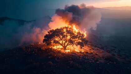 A Captivating Depiction of the Burning Bush and Moses Encounter