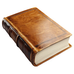 Boundless wisdom within aged leather A timeless tome whispering stories on transparent background