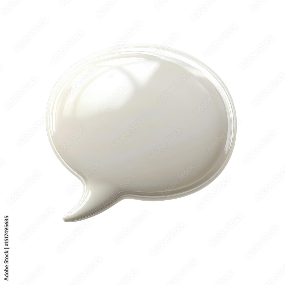 Poster a clean glossy speech bubble ready for your creative message isolated on a on transparent background