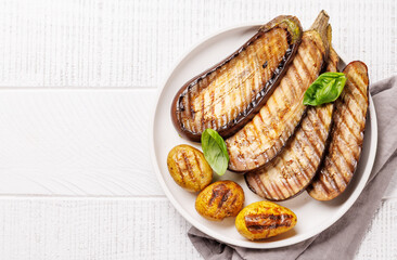 Grilled zucchini and baby potatoes