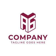 Letters AG 3D Monogram Logo, represents professionalism and innovation for GA or AG initials