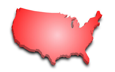 Fototapeta premium United States map, USA map, 3d Map of America country with color. United States of America, US, United States