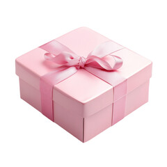 Fototapeta premium Pink gift box with a pink ribbon bow a perfect present