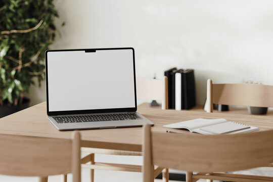 Blank laptop screen mockup