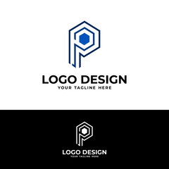 letter p modern logo design template
