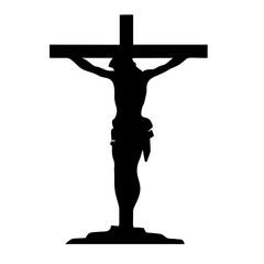 religious silhouette of Jesus on the cross