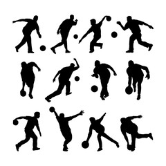 bowling silhouette stock vector