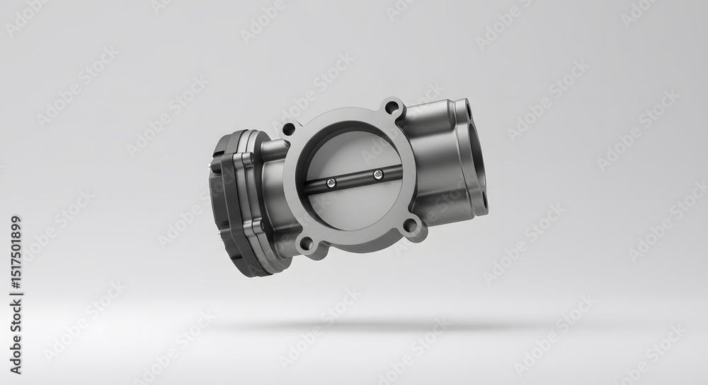 Poster high-performance automotive throttle body 3d render: precision engineering for enhanced engine effic