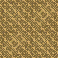 Elegant Tribal Leaf Motif Seamless Pattern, Vintage Earth Tones, Ideal for Fabric, Wallpapers, Wrapping Paper, and Digital Backgrounds, High-Quality Repeat Print for Commercial Use