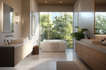 streamlined fixtures, neutral tones