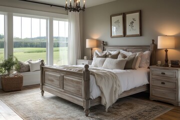 whitewashed finishes, and vintage decor accents.