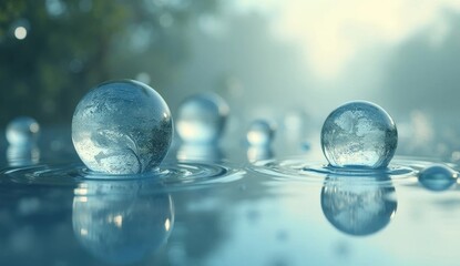 crystal ball in the water