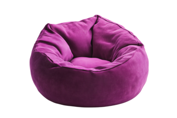 Purple bean bag chair in cozy design