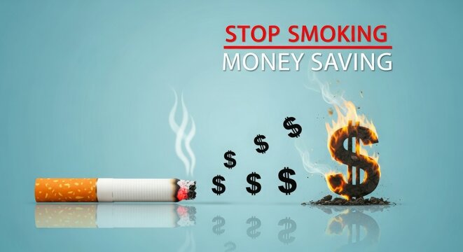 A visual campaign promoting smoking cessation and financial savings.