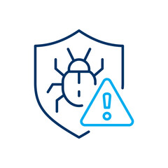 Antivirus alert icon. Symbol of threat detection system. Vector illustration. Editable stroke.