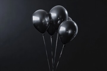 Elegant visual of helium balloons drifting down slowly, loop effect