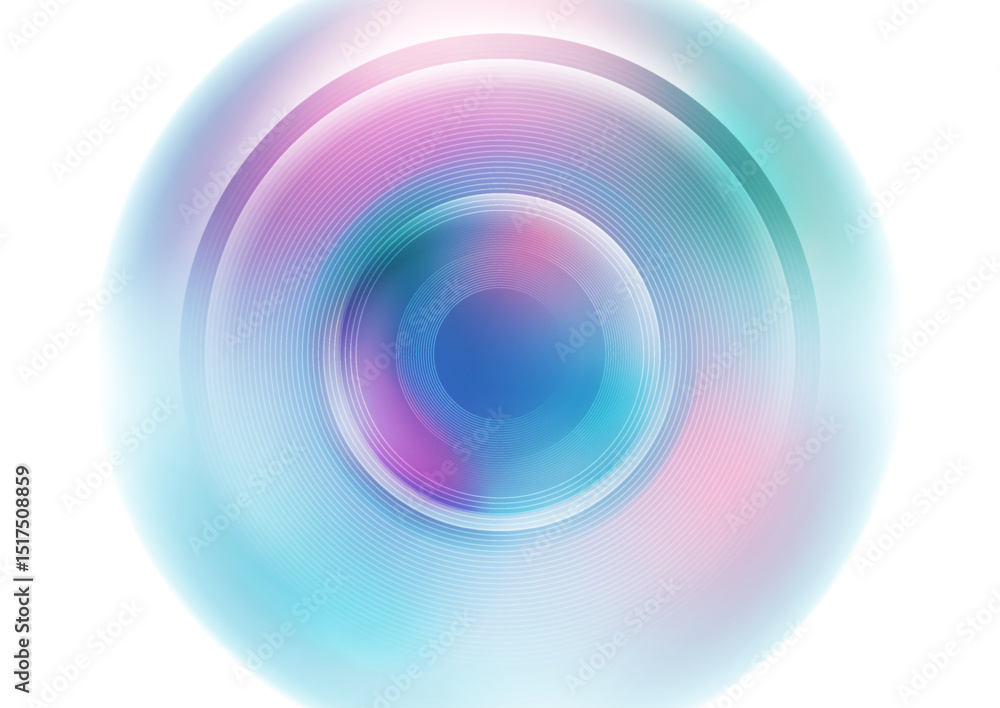 Aufkleber blue pink smooth minimal liquid gradient abstract concept background with circular lines. vector geo