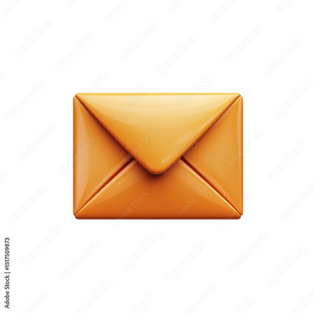 Poster a gleaming golden envelope symbolizing connection and communication in the on transparent background