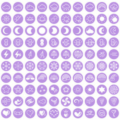 Lavender and white weather icon sticker set for digital planners
