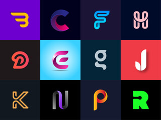 Modern Alphabet Letter Logo Vector Set – Stylish Icon Collection