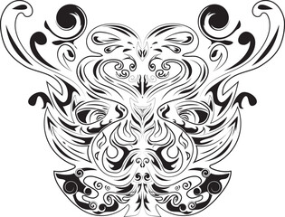 Tattoo Vector art. hand drawing mask in line art style