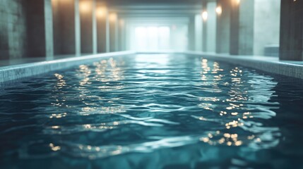 Calm water in an indoor pool.