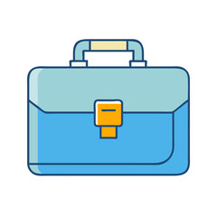 Cartoon briefcase with yellow handle and latch against a black background