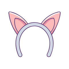 Naklejka premium Adorable pink cat ears headband perfect for a fun and playful costume