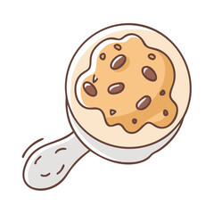 Delicious Oatmeal or Cream of Wheat Breakfast Bowl with Chocolate Chips Illustration