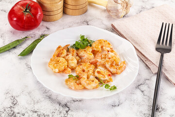 Stir fried prawn in sweet and sour sauce