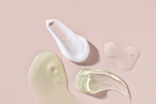 Assorted beauty products, showcasing textures, ideal for skincare