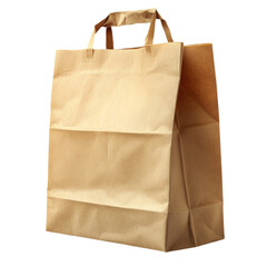 A brown paper bag with handles perfect for shopping or carrying groceries