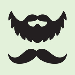 Beards and Mustaches Styles Vector Illustration.