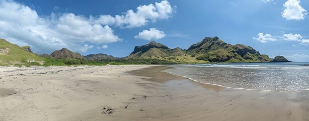 Obraz premium Panoramic View of Padar Island from Above in Komodo Islands, Flores – Tropical Summer Getaway 